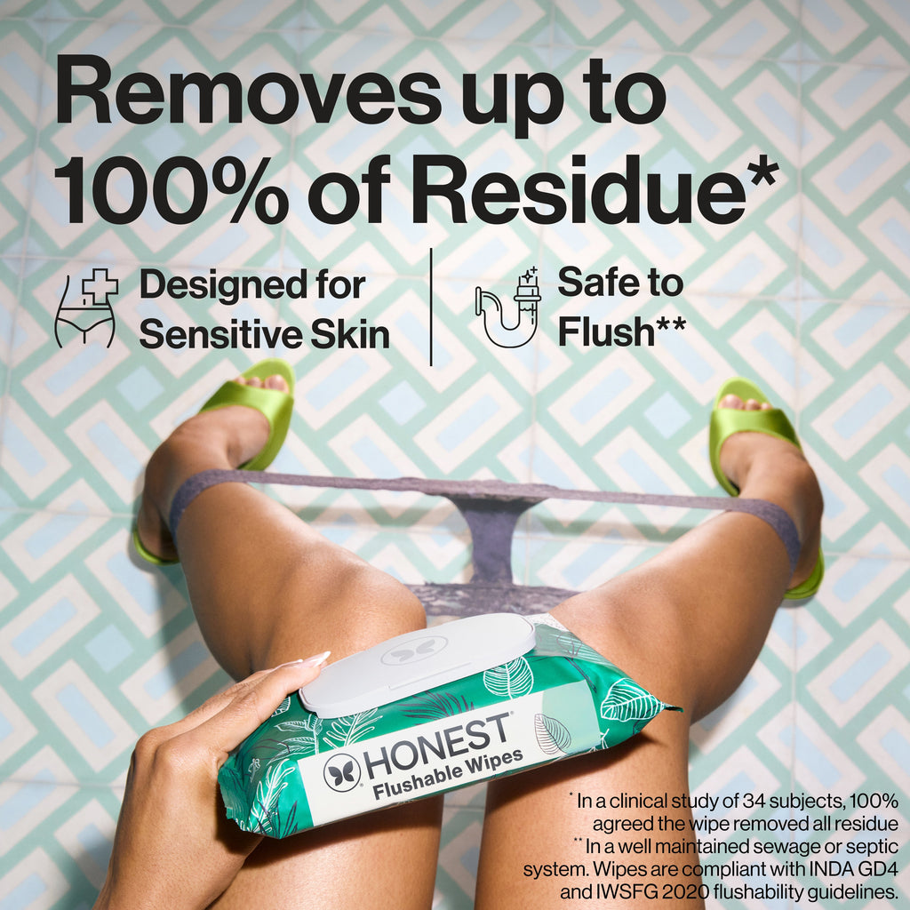 Flushable Wipes, Tropical Leaves