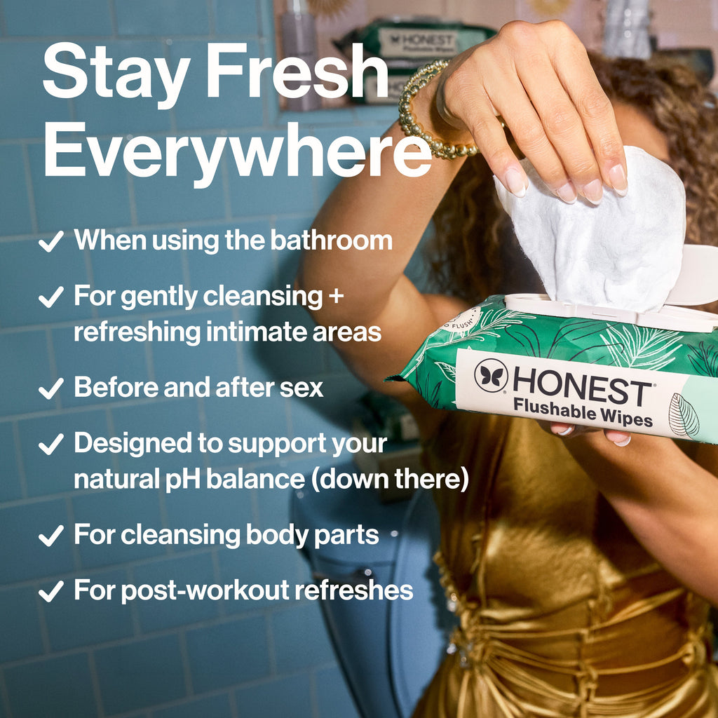 Flushable Wipes, Tropical Leaves