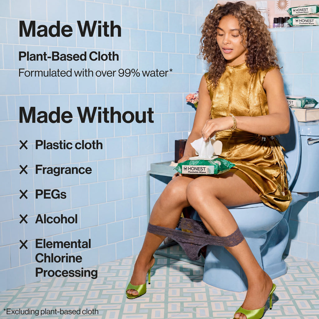 Flushable Wipes, Tropical Leaves