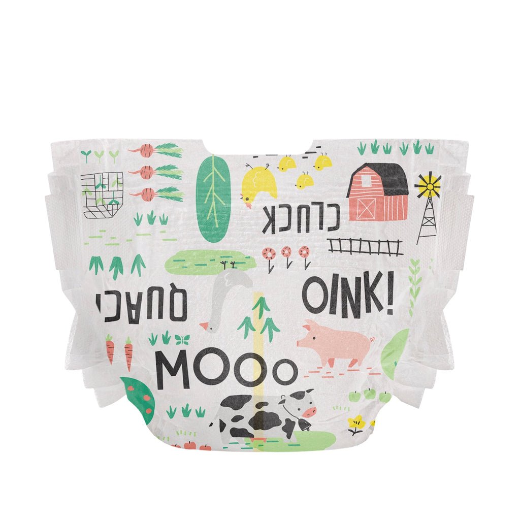 Honest Clean Conscious Diapers®, Barnyard Babies, Size 5