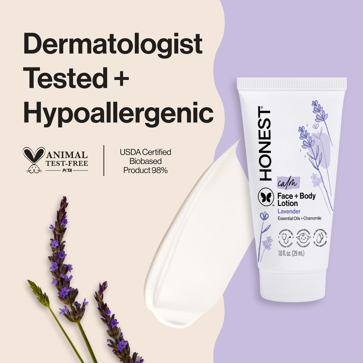 Face + Body Lotion, Travel Size, Calm