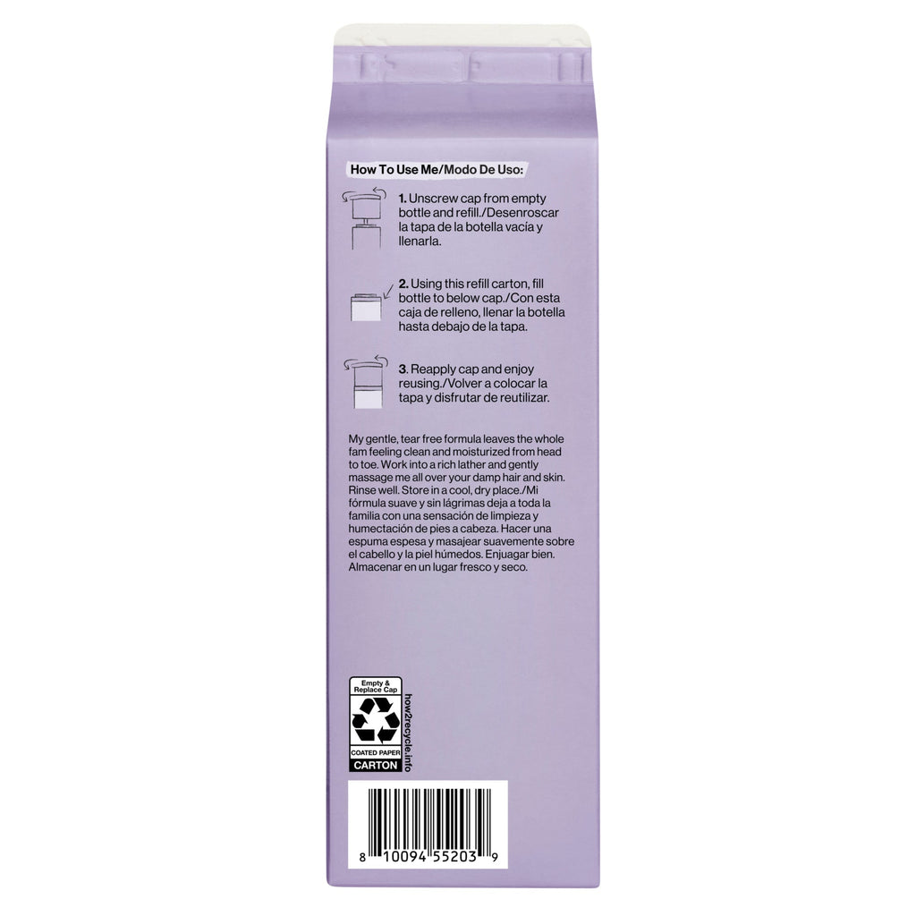 Shampoo Body Wash, Carton Refill, Lavender