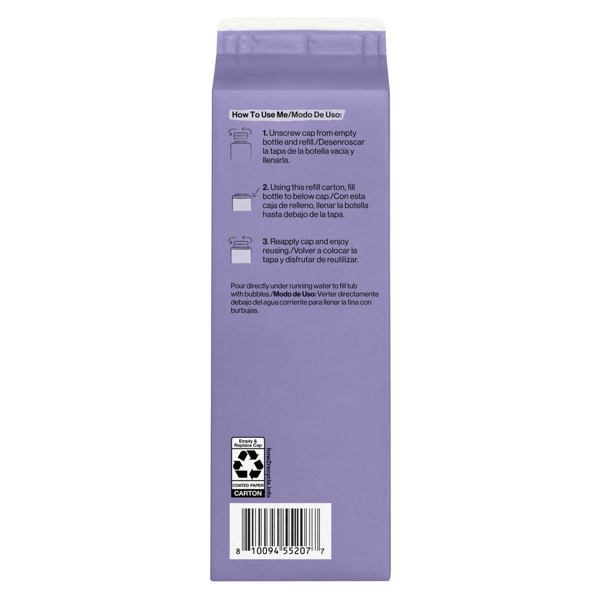 Bubble Bath, Carton Refill, Lavender