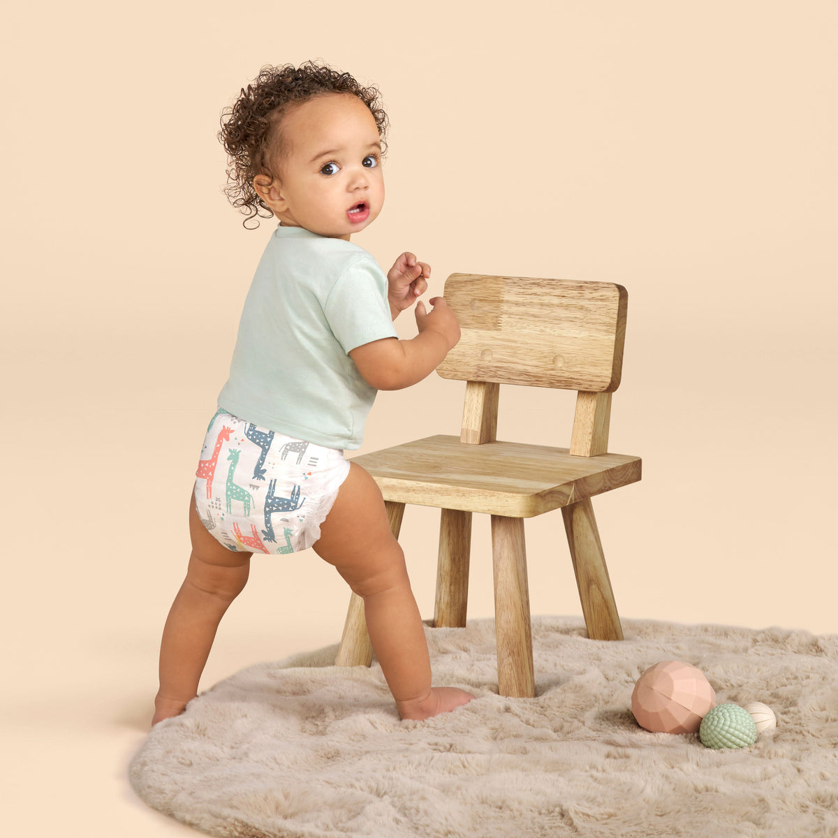 Honest Clean Conscious Diaper®, Multi-Colored Giraffes, Size 2
