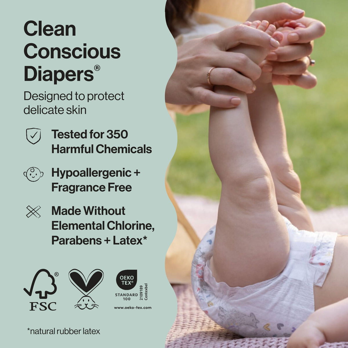 Honest Clean Conscious Diaper®, Barnyard Babies, Size 3
