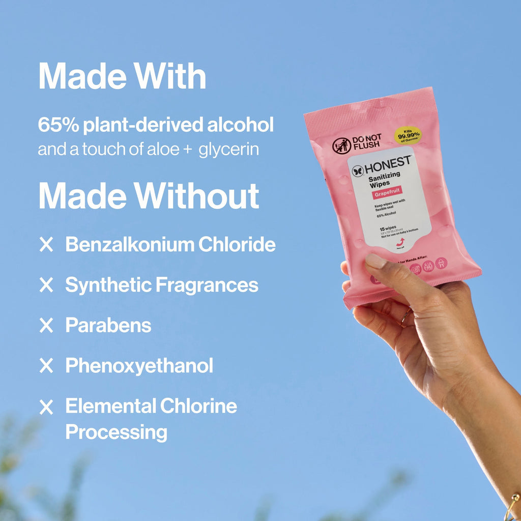 Sanitizing Alcohol Wipes, Grapefruit Grove, 15 Count