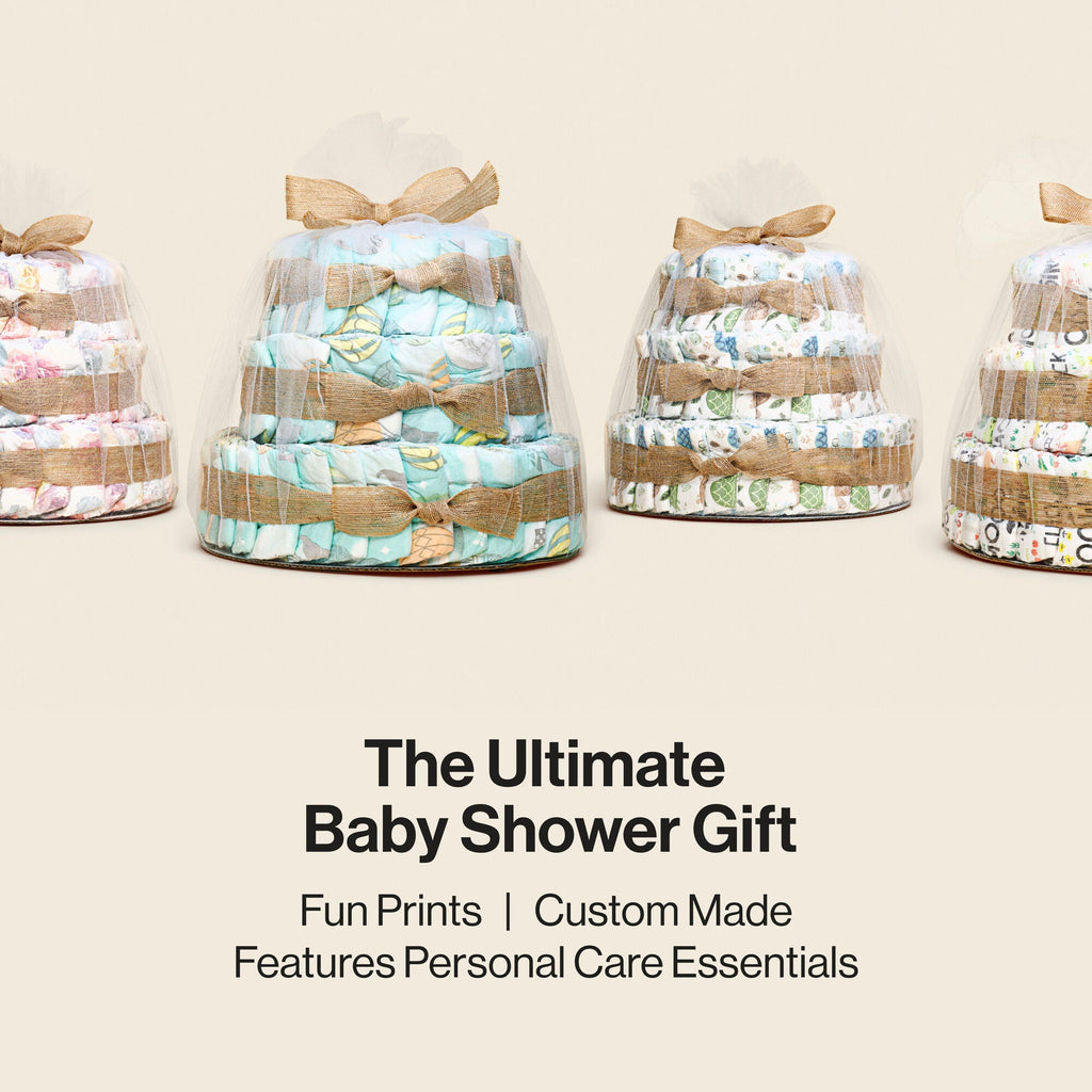 Diaper Cake, Rose Blossoms, Deluxe