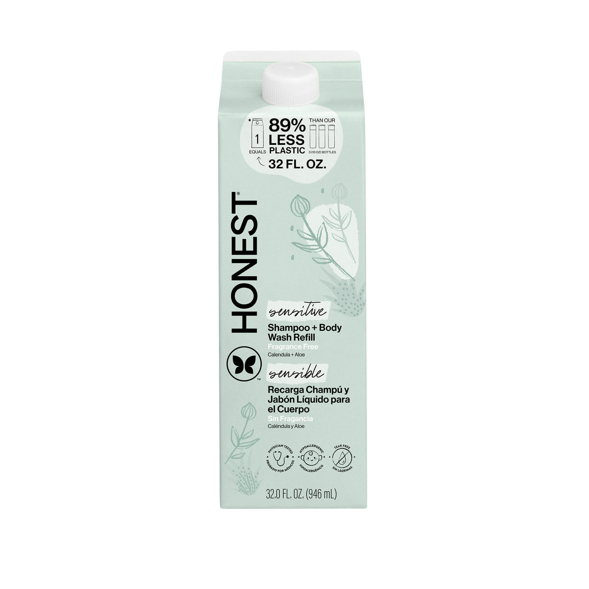 Shampoo Body Wash, Carton Refill, Sensitive