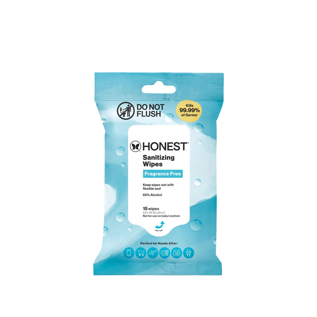 Sanitizing Alcohol Wipes, Free + Clear, 15 Count